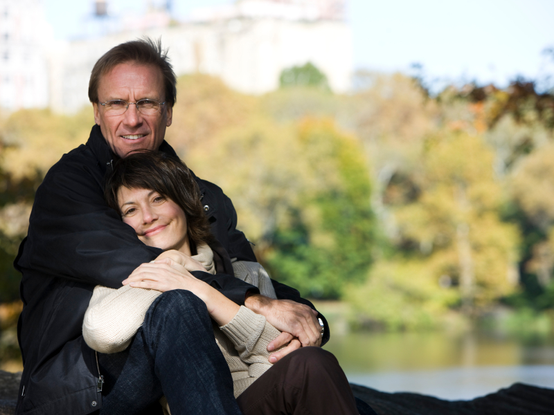 Couple in front of river Two Christian Singles